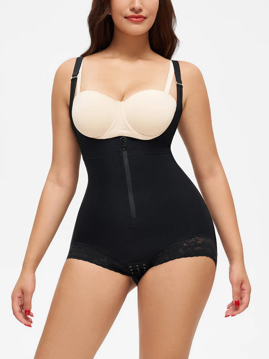 Open Bust Tummy Control Crotch Opening Brief Bodysuit