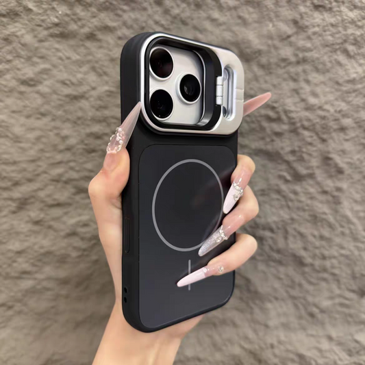 2026 New Lens Holder Full-Cover Matte Magnetic Back Panel suitable for iPhone