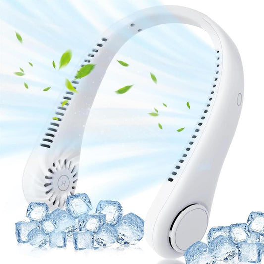 Tragbarer Nackenventilator, blattendloser Ventilator ohne Handbedienung, tragbarer leiser Ventilator für Außen und Innen, Geburtstagsgeschenk – persönlicher Ventilator für Herren, Damen, Mama und Papa, USB‑wiederaufladbar, 3 Geschwindigkeiten