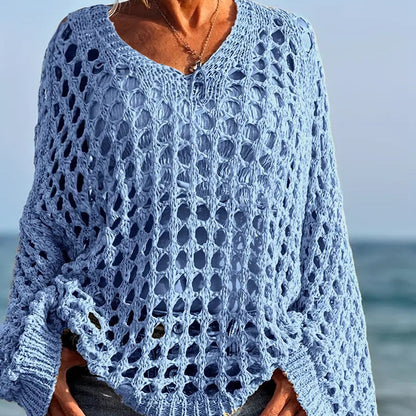 👚 50% RABATT! 💖 Damen Casual Häkelstrick-Top – Einfarbig, Leicht & Perfekt Für Den Alltag & Warme Tage ☀️